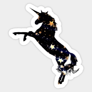 Black star unicorn pattern Sticker